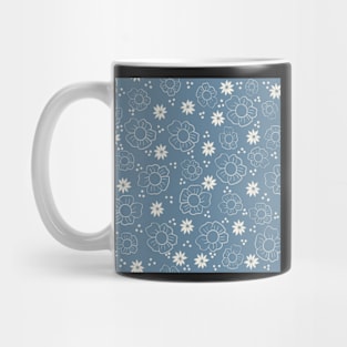 Botanical Blue and White Pattern Mug